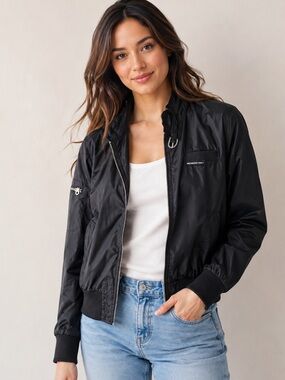 vingage Members Only Black Lightweight Jacket. Members Only Jacket Full Zip